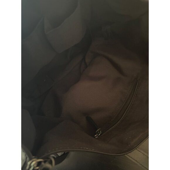 Botkier New York Black Nylon Tote Bag With Leather Handles & Zipper Accents - Picture 3 of 4